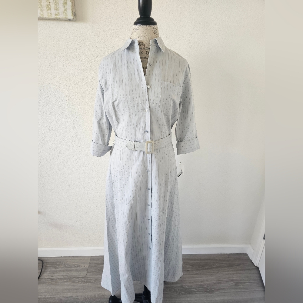 Jones New York Maxi Linen Maxi Dress Fit And Flare Belted Linen Shirt Dress